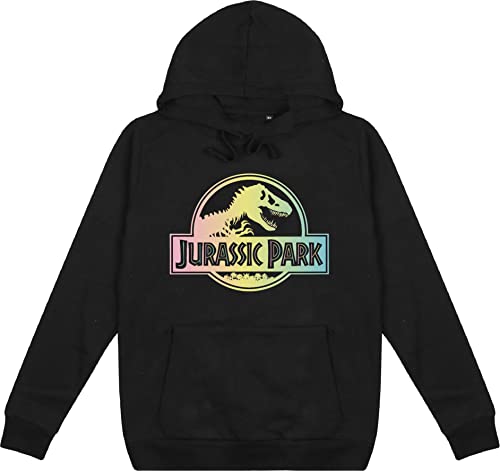 Cotton Soul Jurassic Park Gradient Logo Damen Kapuzenpullover, Schwarz, Schwarz , 38 von Cotton Soul