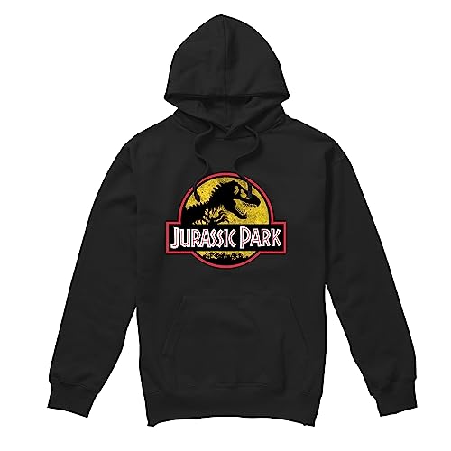 Cotton Soul Jurassic Park Klassisch Herren Kapuzenpullover, Schwarz, XXL von Cotton Soul