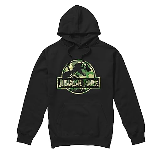 Cotton Soul Jurassic Park Tarnung Herren Kapuzenpullover, Schwarz, LRG von Cotton Soul