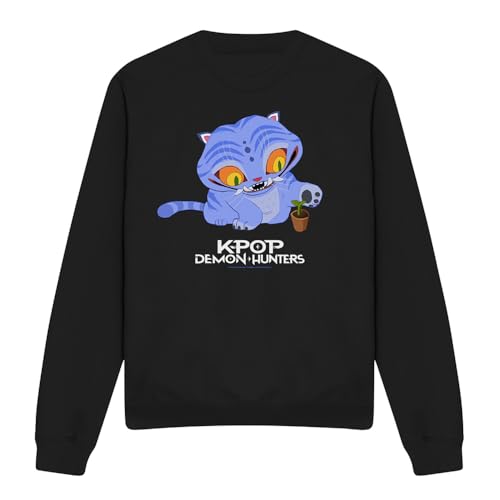 Cotton Soul K-Pop Demon Hunters - Süßer Derpy Tiger Cartoon Unisex Sweatshirt Navy, Schwarz , S Cotton Soul K-Pop Demon Hunters - Süßer Derpy Tiger Cartoon Unisex Sweatshirt Navy, Schwarz , S von Cotton Soul