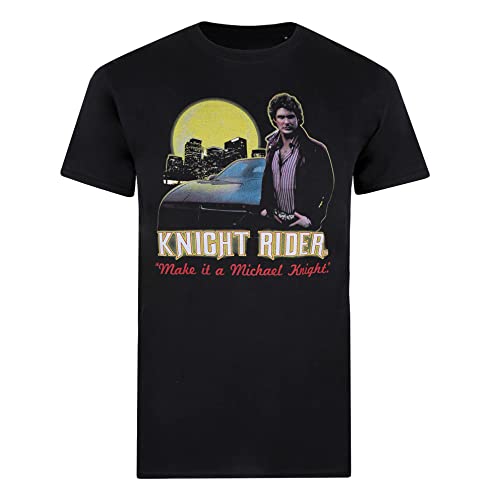Cotton Soul Retro-Filme & Kult-TV-Kollektion Herren-T-Shirt, Schwarz - Knight Rider, S von Cotton Soul