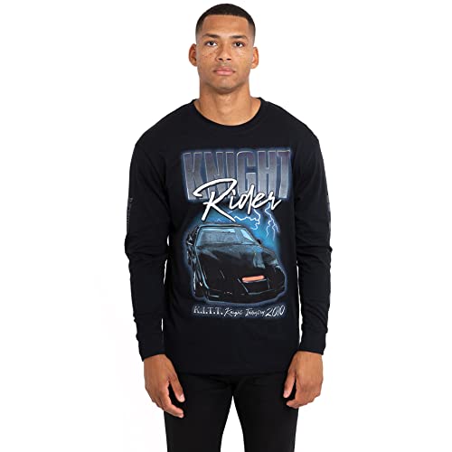 Cotton Soul Knight Rider Lightning Herren Langarm-T-Shirt, Schwarz , L von Cotton Soul