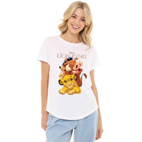 Cotton Soul Lion King 3D Art Damen-T-Shirt, Weiß, weiß, Small von Cotton Soul