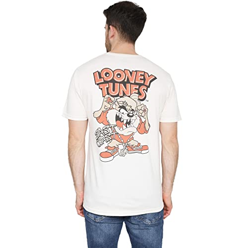 Cotton Soul Looney Tunes East Coast Taz Herren-T-Shirt, Natur, natur, XXL von Cotton Soul