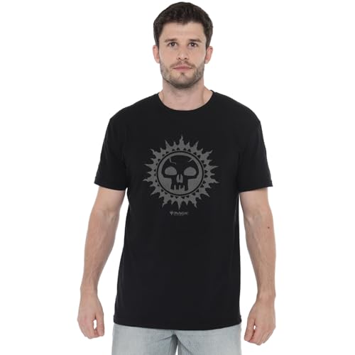 Cotton Soul Magic The Gathering Black Mana Skull Herren T-Shirt, Schwarz, Schwarz , M von Cotton Soul