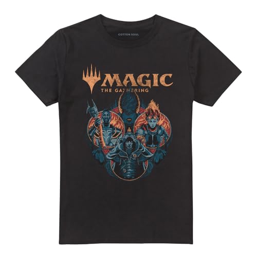 Cotton Soul Magic The Gathering The Planeswalkers Unisex T-Shirt, Schwarz, Schwarz , S von Cotton Soul