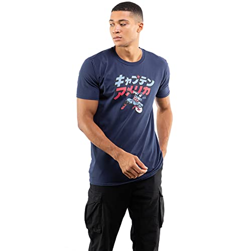 Cotton Soul Marvel Captain America Japan Stance Herren T-Shirt, navy, L von Cotton Soul