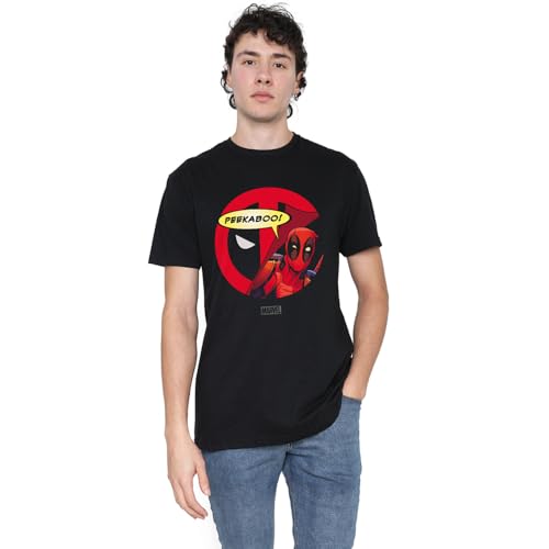 Cotton Soul Marvel Deadpool Peekaboo Herren T-Shirt, Schwarz, XLG von Cotton Soul