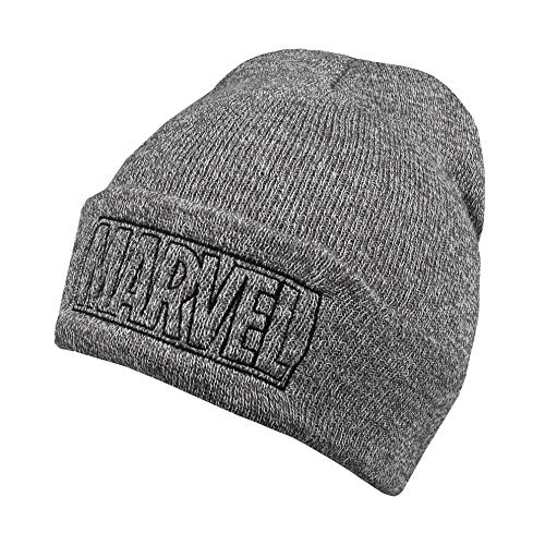 Cotton Soul Marvel Line Logo Cuffed Beanie Hat, grau, Einheitsgröße von Cotton Soul