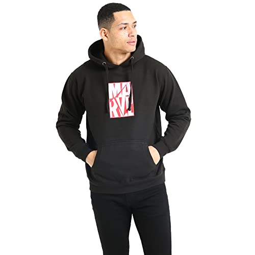 Cotton Soul Marvel Logo - Block Break - Herren Pullover Hoodie, Schwarz , XXL von Cotton Soul