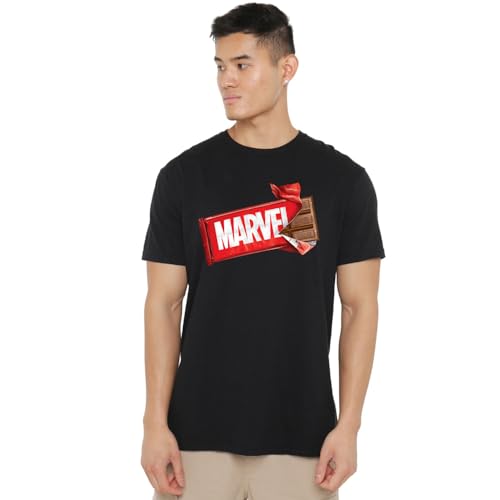 Cotton Soul Marvel Schokoladenstein Herren T-Shirt, Schwarz, XLG von Cotton Soul