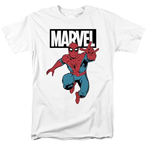 Cotton Soul Marvel Spiderman Jump Herren-T-Shirt, Weiß, weiß, L von Cotton Soul