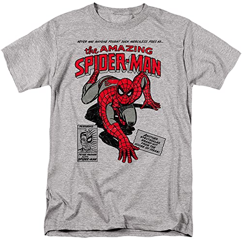 Cotton Soul Marvel Spiderman Merciless Foes Herren-T-Shirt, Grau Meliert, Grey Heather, L von Cotton Soul