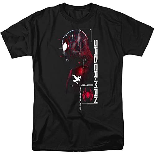 Cotton Soul Marvel Spiderman Miles Morales Herren-T-Shirt, Schwarz, Schwarz , M von Cotton Soul