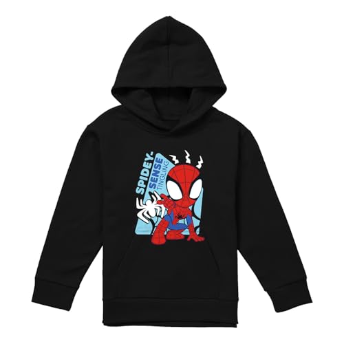 Cotton Soul Marvel Spidey And His Amazing Friends Spidey Senses Kapuzenpullover für Jugendliche, Jungen, Mädchen, Schwarz, Schwarz , 5-6 Years von Cotton Soul