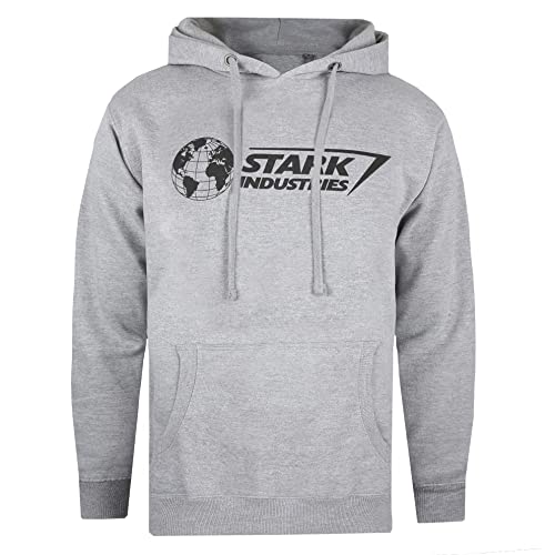 Cotton Soul Marvel Stark Industries Iron Man Herren Hoodie, Schwarz, grau meliert, L von Cotton Soul