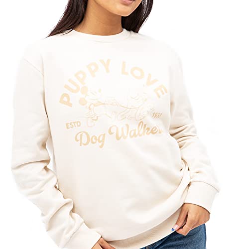 Cotton Soul Mickey And Friends Disney - Puppy Love - Damen Crew Sweatshirt, stone, 38 von Cotton Soul