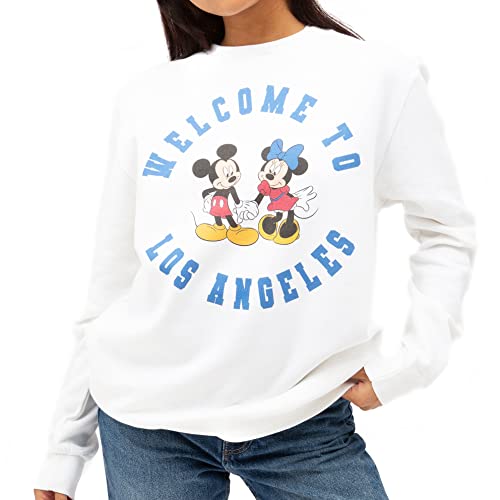 Cotton Soul Mickey And Minnie Disney - Mickey & Minnie La - Damen Crew Sweatshirt, weiß, 38 von Cotton Soul