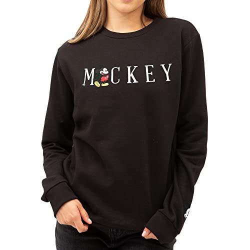 Cotton Soul Mickey Disney - Mickey Multi Title Emb - Damen Crew, Schwarz , 38 von Cotton Soul