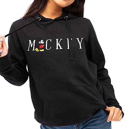 Cotton Soul Mickey Disney Mickey Multi Title Emb Damen Pullover Hoodie, Schwarz , 42 von Cotton Soul