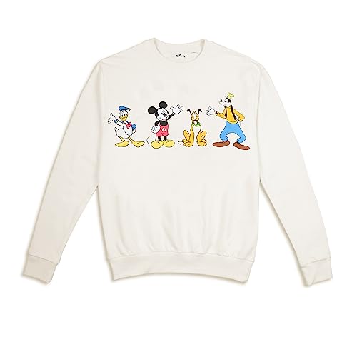 Cotton Soul Mickey & Friends Disney – Mickey & Friends Line Up – Damen Sweatshirt mit Rundhalsausschnitt – Steinfarbe – LRG, stone, 42 von Cotton Soul