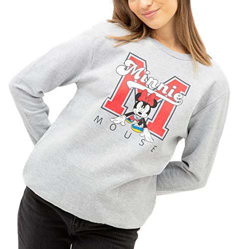 Cotton Soul Minnie Disney - Minnie Sport - Damen Crew Sweatshirt, grau meliert, 36 von Cotton Soul