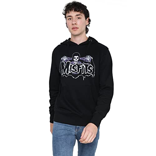 Cotton Soul Misfits Bat Herren-Kapuzenpullover, Schwarz, Schwarz , L von Cotton Soul