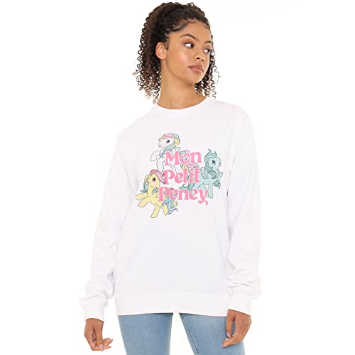 Cotton Soul My Little Pony Mon Petit Pony Damen Crew Sweatshirt, Weiß, White, 42 von Cotton Soul