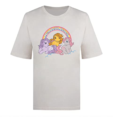 Cotton Soul My Little Pony Mon Petite Pony Rainbow Damen Oversize-T-Shirt, Vintage Weiß, Vintage White, M von Cotton Soul