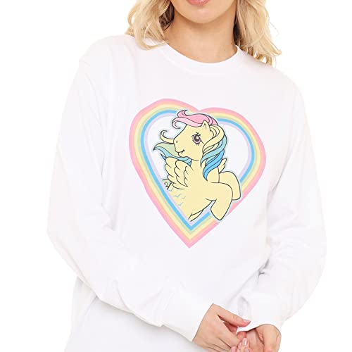 Cotton Soul My Little Pony Rainbow Heart Damen Crew Sweatshirt weiß, weiß, 46 von Cotton Soul