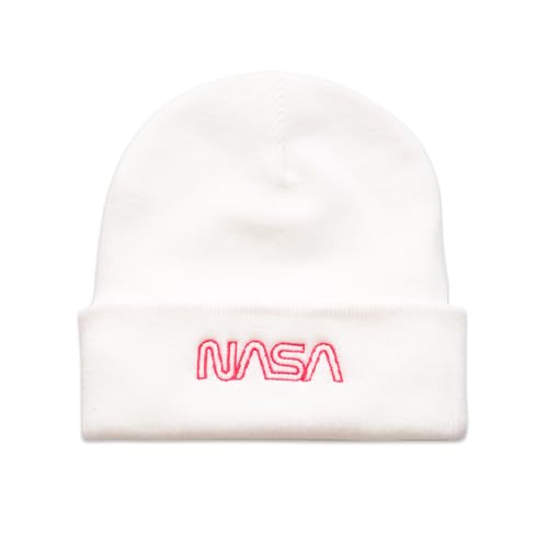 Cotton Soul NASA Outline Logo Herren Beanie, Weiß, Einheitsgröße, weiß, Einheitsgröße von Cotton Soul