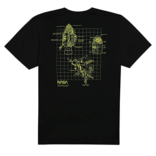 Cotton Soul - NASA - Shuttle Schematic - Herren-T-Shirt - Schwarz, Schwarz , L von Cotton Soul