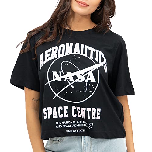 Cotton Soul NASA – Space Centre – Damen Boxy-T-Shirt, Schwarz , M von Cotton Soul