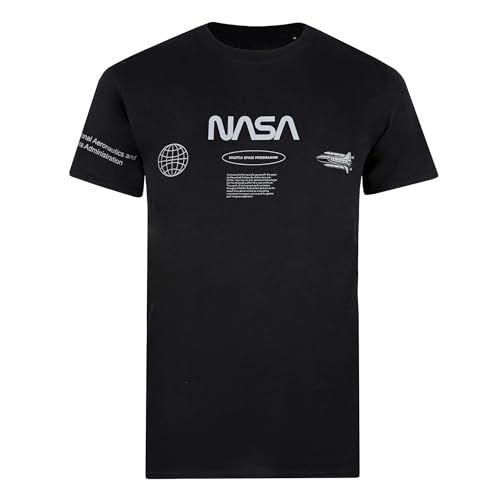 Cotton Soul NASA Space Programme Herren-T-Shirt, Schwarz, Black, L von Cotton Soul
