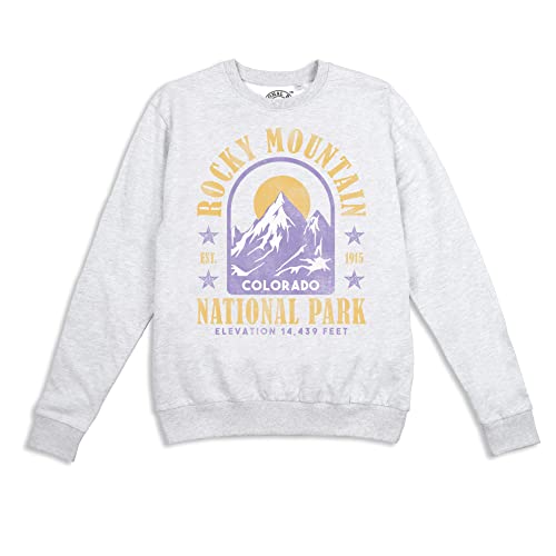 Cotton Soul National Parks Colorado Damen Crew Sweatshirt, Grau meliert, grey heather, 36 von Cotton Soul