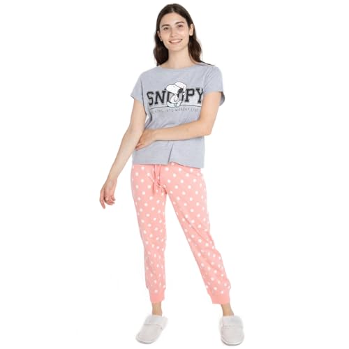 Cotton Soul Peanuts Sleepy Snoopy Womens Short Pajama Set, Multicoloured, X-Large von Cotton Soul