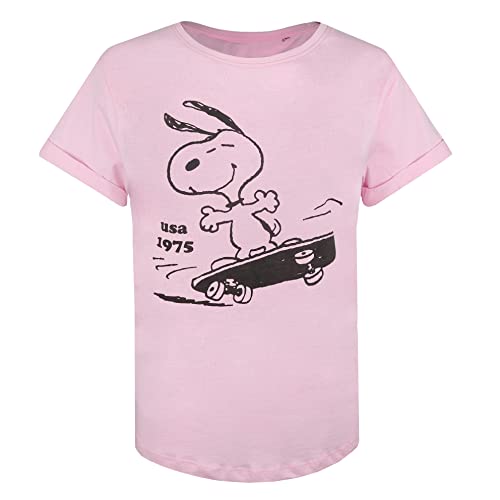 Cotton Soul Peanuts Snoopy Skate Board Damen Fashion T-Shirt Hellrosa, hellrosa, Large von Cotton Soul