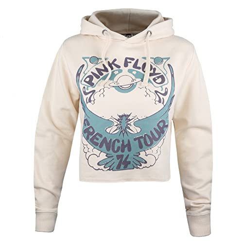 Cotton Soul Pink Floyd French Tour Damen Cropped-Kapuzenpullover, Stein, Stone, 36 von Cotton Soul