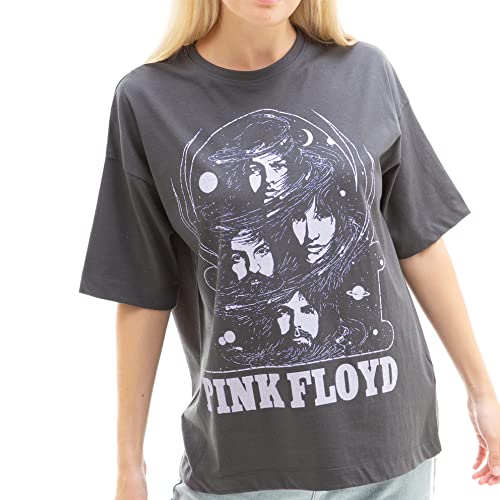 Cotton Soul Pink Floyd Group Damen Oversize-T-Shirt, dunkel anthrazit, Dunkles Charcoal, X-Large von Cotton Soul