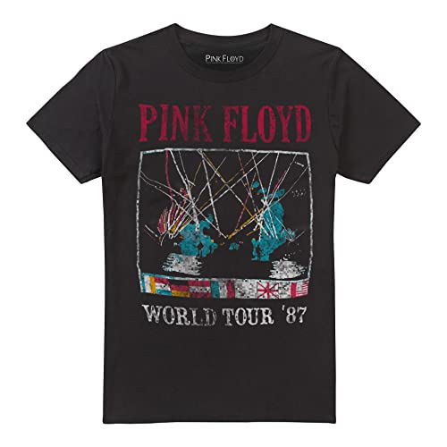 Cotton Soul Pink Floyd World Tour Herren-T-Shirt, Schwarz, Schwarz , L von Cotton Soul