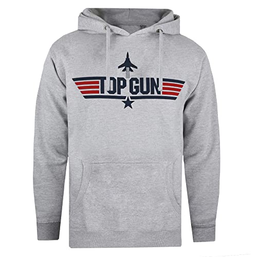 Cotton Soul Pop Culture Herren Hoodies, Heather Grey – Top Gun Logo, S von Cotton Soul