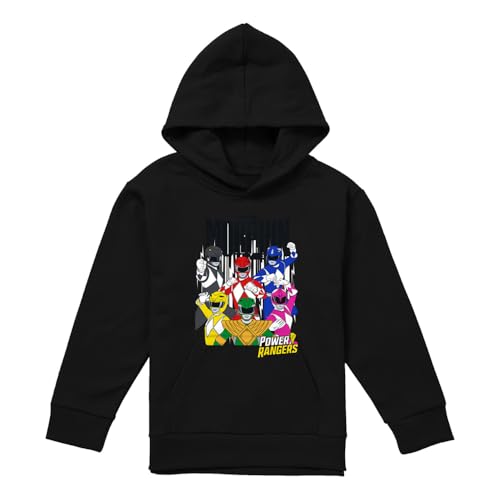 Cotton Soul Power Rangers It'S Morphin Time Youth Kids Jungen/Mädchen Pull-Over Hoodie, Schwarz, Schwarz , 5-6 Years von Cotton Soul
