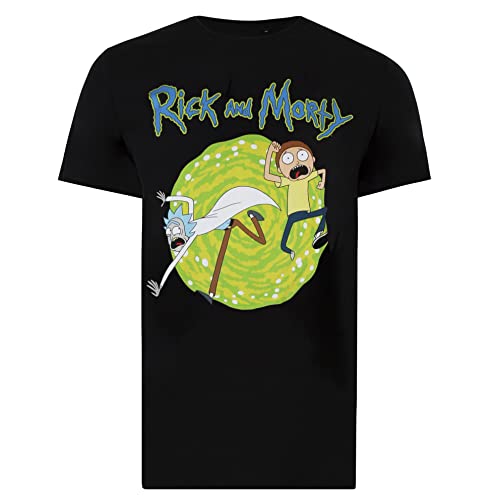 Cotton Soul Rick and Morty Portal Herren-T-Shirt, Schwarz, Black, L von Cotton Soul