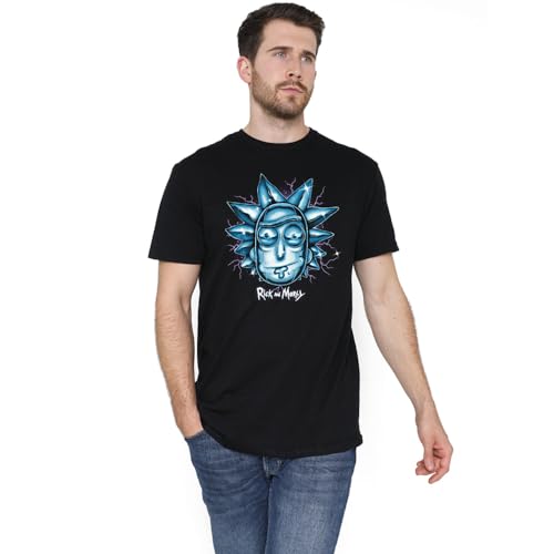 Cotton Soul Rick & Morty Lightning Rick Herren T-Shirt, Schwarz, MED von Cotton Soul