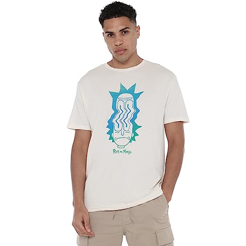 Cotton Soul Rick & Morty Trippy Rick Herren T-Shirt, Naturfarben, XLG von Cotton Soul