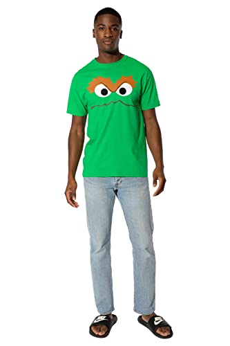 Cotton Soul Sesamstraße Cookie Monster Face Unisex T-Shirt, Saphir, Grün - Irish Green, L von Cotton Soul