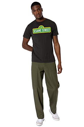 Cotton Soul Sesamstraße Logo Unisex T-Shirt, Schwarz, Schwarz , XL von Cotton Soul