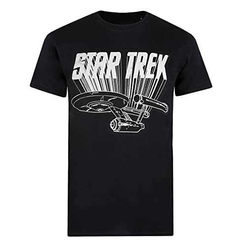 Cotton Soul Star Trek Ship Herren T-Shirt, Schwarz, Black, M von Cotton Soul