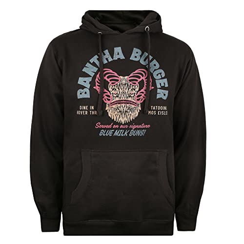 Cotton Soul Star Wars Bantha Burger Herren-Kapuzenpullover, Schwarz, Schwarz , XXL von Cotton Soul