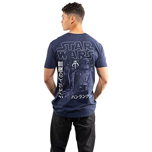 Cotton Soul Star Wars Boba Fett Anime Unisex T-Shirt, Marineblau, navy, XXL von Cotton Soul